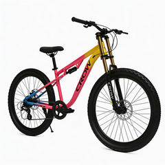 CROW - Rookie 8 Speed | 26" Mountain Bicycle for Men with Down Hill Suspension Fork | Jak Dual disc Brakes | 8 Speed Gear Cycle for Boys with 5 to 5.4FT