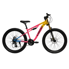 CROW Rookie 24 Speed | 27.5" Mountain Bicycle for Men with Down Hill Suspension Fork | Jak Dual disc Brakes | 24 Speed Gear Cycle for Boys with 5.4 to 5.8FT |