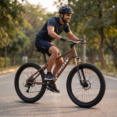 CROW Dominator 7 Speed Cycle for Boys | 15.5 INCH Frame | 27.5T Mountain Bike | Double Crown Suspension | Jak Dual DISC | Stunt Cycle | Bicycle for Adults |Cycle for Boys 12 to 15 Years.