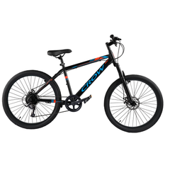 CROW Globetrotter 7 Speed MTB, 26 Inch Steel Geared High Performance Mountain Cycle for Men with Front Suspension & Dual disc Brakes | Ideal for 12+ Years, Unisex, Frame Size - 18.5 Inch