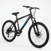 CROW Globetrotter 7 Speed MTB, 26 Inch Steel Geared High Performance Mountain Cycle for Men with Front Suspension & Dual disc Brakes | Ideal for 12+ Years, Unisex, Frame Size - 18.5 Inch