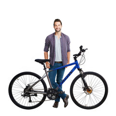 CROW - RAPIDE MAX 21 Speed Aluminium Hybrid Cycle 21 Geared Bicycle for Men with Zoom Lockout Suspension & JAK Dual Disc Brake Hybrid Bike | for 15+ Years, Unisex Cycle for Boys