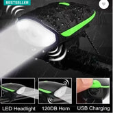 Rechargeable Bicycle front light Bike Horn & 250 Lumen Light