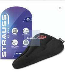 Strauss Silicone Gel Cycle Seat Cover | Bicycle Seat Cover | Cycle Seat Cushion Bicycle Seat Cover Free Size (Black)