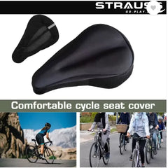 Strauss Silicone Gel Cycle Seat Cover | Bicycle Seat Cover | Cycle Seat Cushion Bicycle Seat Cover Free Size (Black)