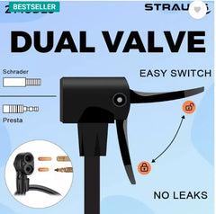 Bicycle Pump Double Action, Air (Black)