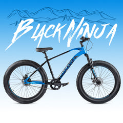 Cradiac Black Ninja Fat Single Speed 26 Inch High Performance Mountain Cycle for Men with Front Suspension & Dual disc Brakes | Ideal for 12+ Years, Unisex, Frame Size - 18.5 Inch