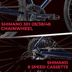 CRADIAC - Concept | 24 Speed Gear Hybrid Cycle | 700 * 35 C Bike | Rigid Fork | Aluminium Alloy Frame | 700 * 35C Nylon Tires | Dual DISC Brakes | Ideal for 15+ Years Men/Boys/Girls