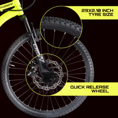 CROW Stinger 21 Gear Cycle | High Performance Mountain Cycle for Men | with Front Suspension & Dual disc Brakes, 26 Inch Tire, Steel Frame MTB | Ideal for 12+ Years, Unisex, Frame Size - 18.5 Inch