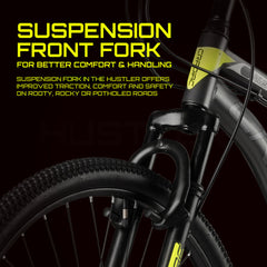 CRADIAC Hustler Single Speed 26 inch High Performance Mountain Cycle for Men with Front Suspension & Dual disc Brakes | Ideal for 12+ Years, Unisex, Frame Size - 18.5 Inch