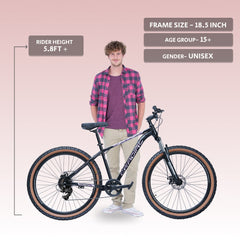 CRADIAC Xtreme 7 Speed | 18.5 INCH HI-TENSILE Steel Frame | 29T Mountain Bike | Front Suspension | Dual DISC