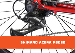 Cradiac Machine 21 Speed Aluminium Alloy Hybrid Cycle 21 Geared Bicycle for Men with Rigid Fork & Dual Disc Brake Hybrid Bike | Ideal for 15+ Years, Unisex, Frame Size : 19.5 Inch, Metalic Red