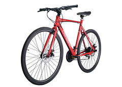 Cradiac Machine 21 Speed Aluminium Alloy Hybrid Cycle 21 Geared Bicycle for Men with Rigid Fork & Dual Disc Brake Hybrid Bike | Ideal for 15+ Years, Unisex, Frame Size : 19.5 Inch, Metalic Red