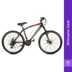 Cradiac Discover PRO 21 Speed Steel High Performance Gear Hybrid Cycles for Men with Front Suspension & Disc Brakes | Ideal for 15+ Years, Unisex, Frame Size : 18.5 Inch | 700 * 35C Tires