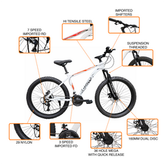CROW - ATOM PRO 21 Speed Gear Cycle | 29" T Cycle for Boys 12 to 15 Years | Bicycle for Men Adult | Mountain Bike with Front Suspension & Dual Disc Brakes| Unisex 29 INCH MTB Cycle for Men