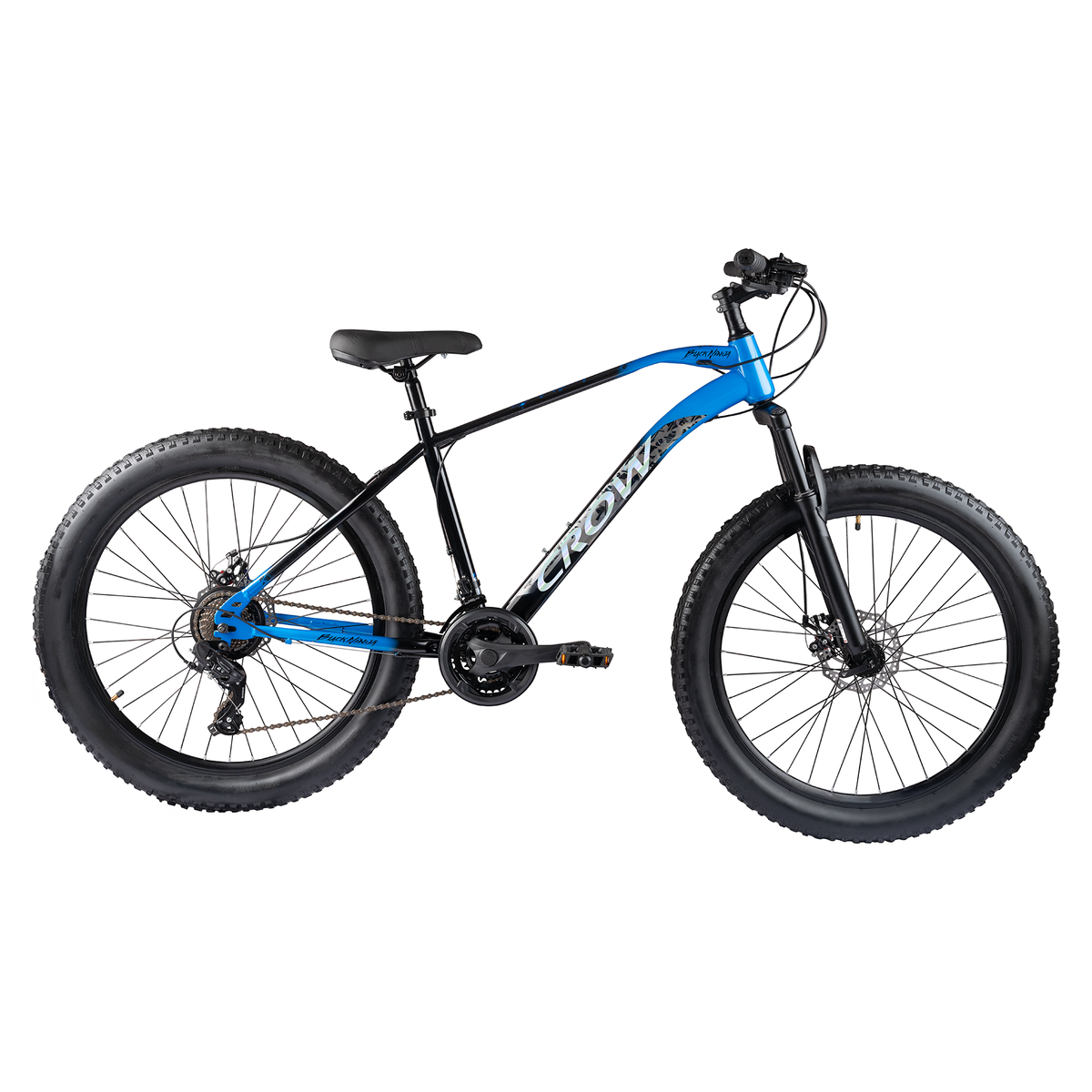 CROW Black Ninja Fat | 21 Speed Geared MTB Cycle| 26" Inch Mountain Bike | 26 * 300 Fat Tires | DISC Brakes | Suspension Fork | Hitensile Steel Frame | for 15+ Years Men/Boys/Girls,