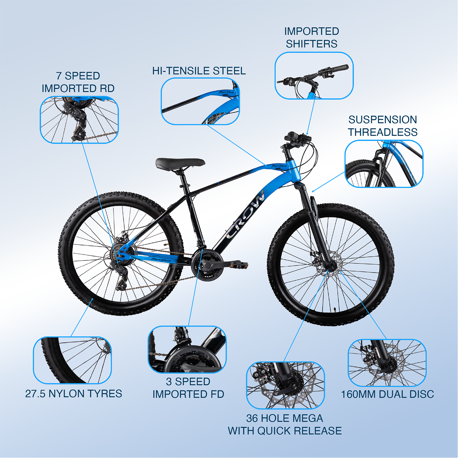 Bicycle 5種セット Buy CROW Black Ninja 21 Speed 27.5T Bicycle – Crow Bikes