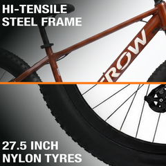 CROW Dominator 7 Speed Cycle for Boys | 15.5 INCH Frame | 27.5T Mountain Bike | Double Crown Suspension | Jak Dual DISC | Stunt Cycle | Bicycle for Adults |Cycle for Boys 12 to 15 Years.