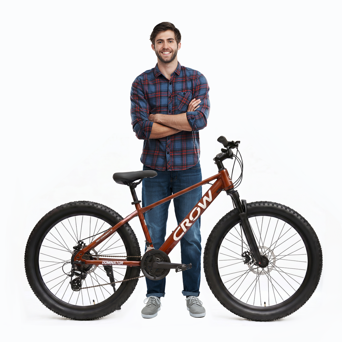 CROW Dominator 21 Speed Cycle for Boys | 15.5 INCH Frame | 29T Mountain Bike | Double Crown Suspension | Jak Dual DISC | Stunt Cycle | Bicycle for Adults |Cycle for Boys 12 to 15 Years.