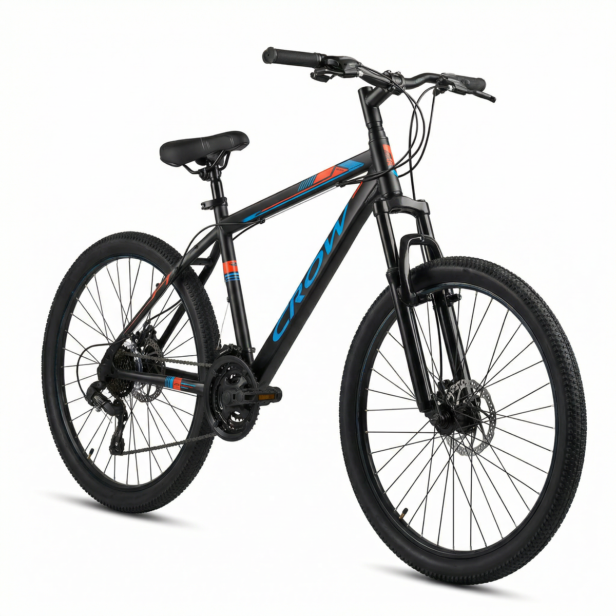 CROW Globetrotter 21 Speed MTB, 26 Inch Steel Geared High Performance Mountain Cycle for Men with Front Suspension & Dual disc Brakes | Ideal for 12+ Years, Unisex, Frame Size - 18.5 Inch