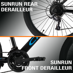 CROW Globetrotter 21 Speed MTB, 26 Inch Steel Geared High Performance Mountain Cycle for Men with Front Suspension & Dual disc Brakes | Ideal for 12+ Years, Unisex, Frame Size - 18.5 Inch