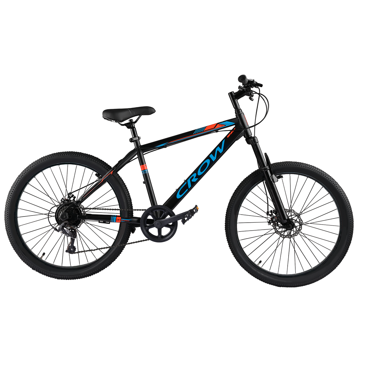 CROW Globetrotter 7 Speed MTB, 29 Inch Steel Geared High Performance Mountain Cycle for Men with Front Suspension & Dual disc Brakes | Ideal for 12+ Years, Unisex, Frame Size - 18.5 Inch