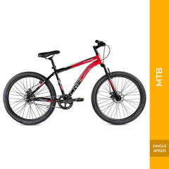 Cradiac Stinger X7 Single Speed Cycle for Men with Dual Disc Brakes & Front Suspension Fork, 29 T Single Speed Bicycle for Adults with Hitensile Steel Frame,for 12+ Years Unisex, 18.5 Inch Frame