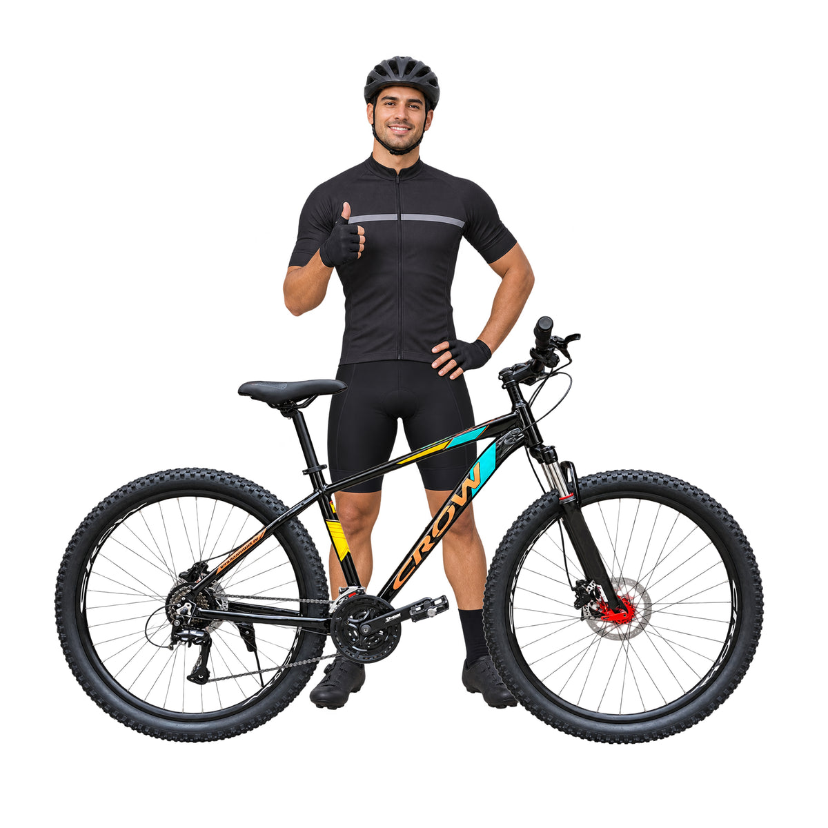 CROW - Legend LITE  21 Speed| 6061 Alloy Cycle 27.5T 21 Speed Gear Bicycle for Men with Front Lockout Suspension & Dual Disc Brake Mountain Bike | Ideal for 15+ Years, Unisex, Frame Size : 18 inch