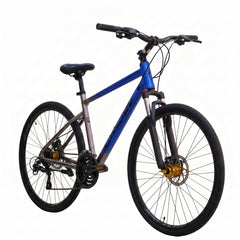 CROW - Rapide 21 Speed Gear Cycle for Boys | Aluminium Frame Hybrid Cycle 21 Geared Bicycle for Men with Lockout Suspension & Dual Disc Brake Hybrid Bike | for 15+ Years, Unisex Bicycle for Adults