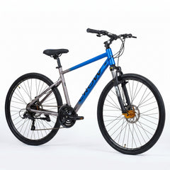 CROW - RAPIDE MAX 21 Speed Aluminium Hybrid Cycle 21 Geared Bicycle for Men with Zoom Lockout Suspension & JAK Dual Disc Brake Hybrid Bike | for 15+ Years, Unisex Cycle for Boys