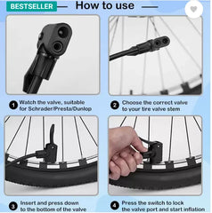 Bicycle Pump Double Action, Air  (Black)