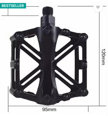 Aluminium Alloy MTB Cycle Road Bicycle Flat Pedal  (Black)