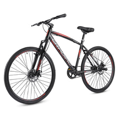 Cradiac Discover PRO Single Speed Steel High Performance Hybrid Cycles for Men with Front Suspension & Disc Brakes | Ideal for 15+ Years, Unisex, Frame Size : 18.5 Inch | 700 * 35C Tires