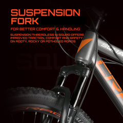 Cradiac Squad Single Speed High Performance Steel Mountain Cycles for Men with Front Suspension & Dual Disc Brake MTB Bike 29 T | Ideal for 15+ Years, Unisex, Frame Size : 18.5 inch