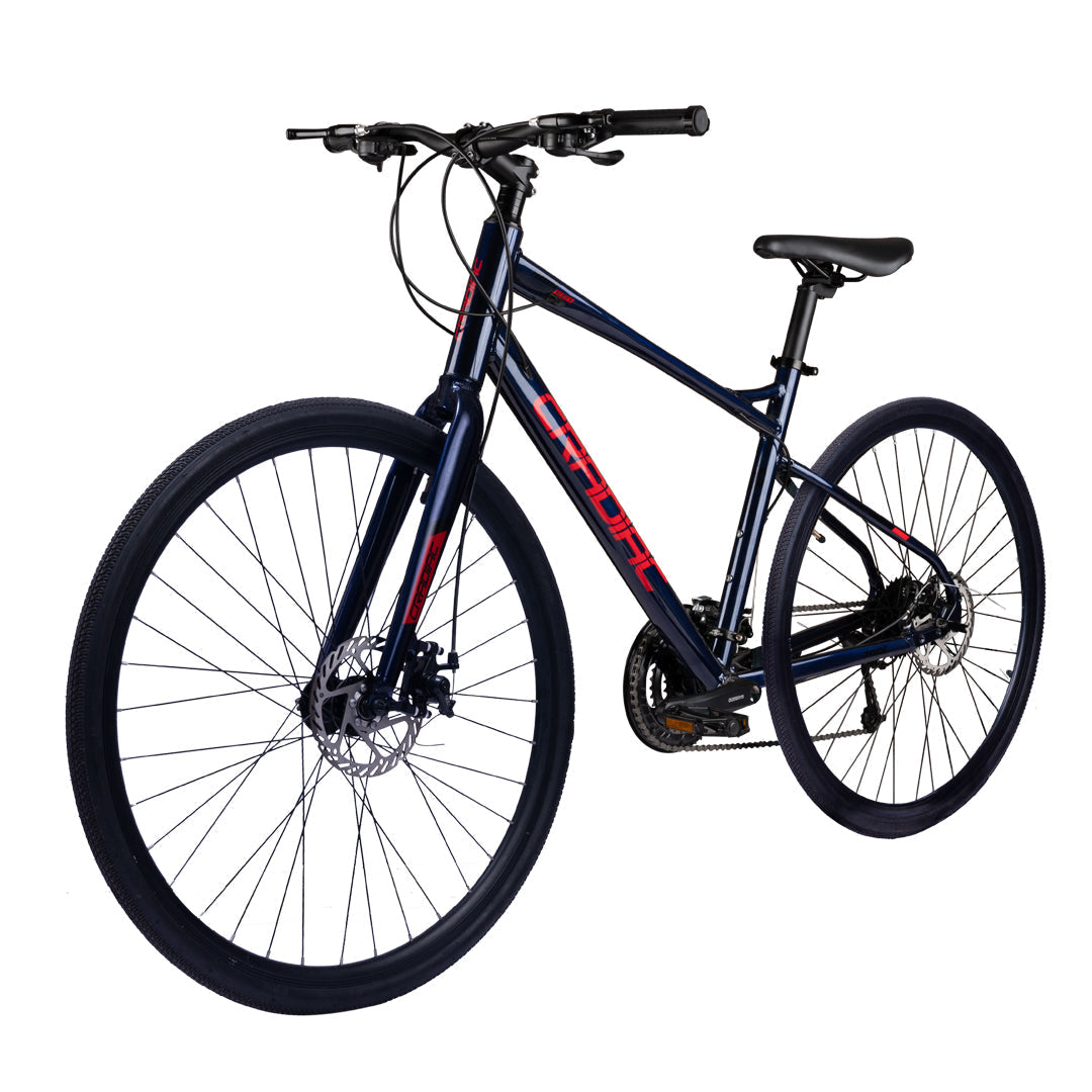 CRADIAC - Concept | 24 Speed Gear Hybrid Cycle | 700 * 35 C Bike | Rigid Fork | Aluminium Alloy Frame | 700 * 35C Nylon Tires | Dual DISC Brakes | Ideal for 15+ Years Men/Boys/Girls