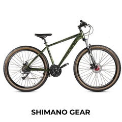 CRADIAC Alpha PRO GEN 2-21 Speed 6061 Alloy Cycle 27.5 T 21 Speed Gear Bicycle For Men With Front Zoom Lockout Suspension & Dual Disc Brake Mountain Bike | 15+ Years, Unisex, 18 Inch, Militorygreen