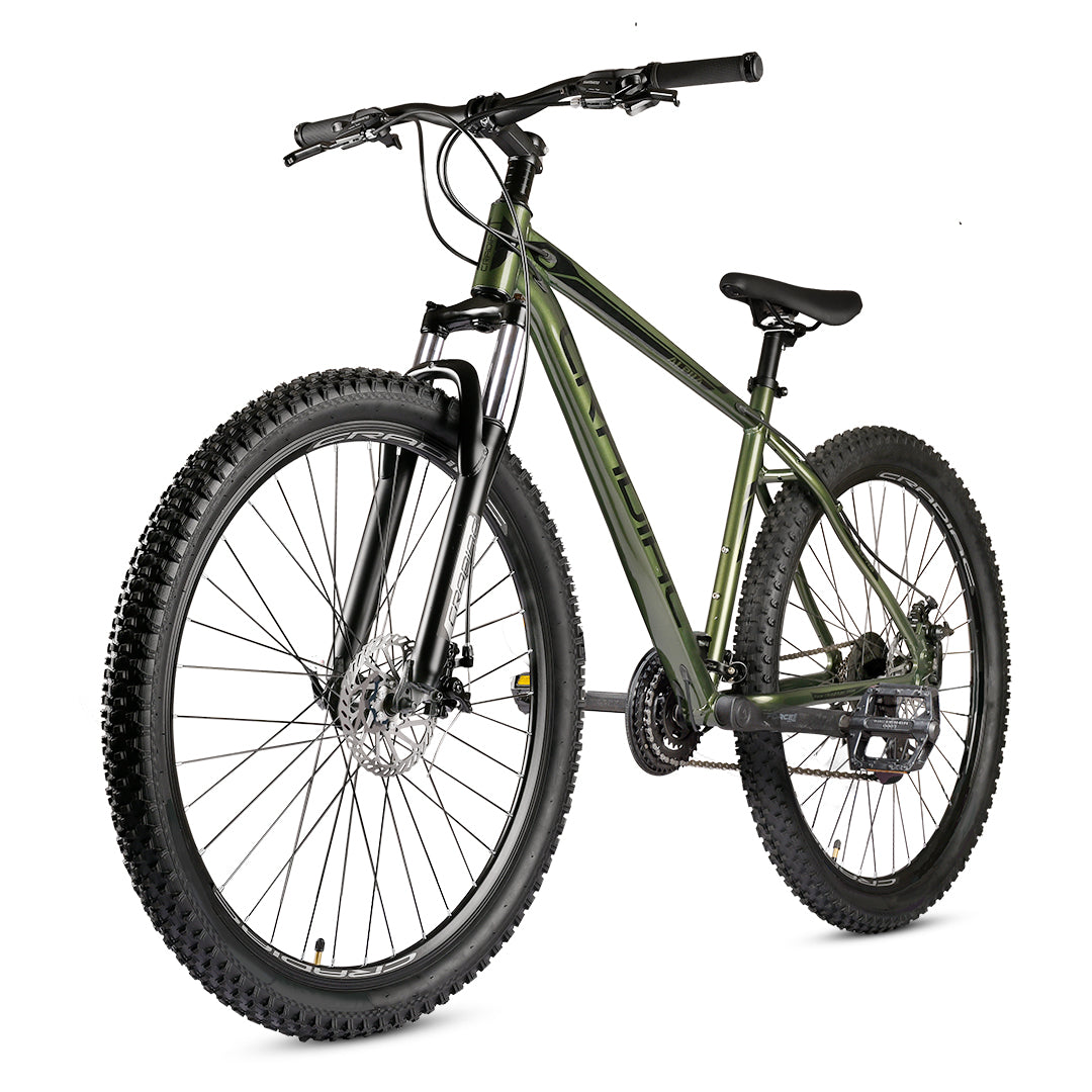 CRADIAC Alpha Lite 21 Speed Aluminium Alloy Cycle 29 T 21 Speed Gear Bicycle For Men With Front Lockout Suspension & Dual Disc Brake Mountain Bike | Ideal For 15+ Years, Unisex, 18 Inch, Militorygreen