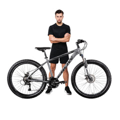 CROW - Legacy 24 Speed | 27.5 Inch Mountain Bike | 24 Speed Shimano Gear | Shimano Hydraulic Disc Brakes | SR Suntour Lockout Suspension | Aluminium Frame | Unisex | Ideal for 5.4 to 5.8 FT+