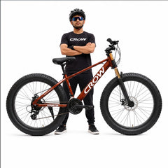 CROW - Super Dominator 21 Speed Gear Cycle | Downhill Suspension Fork | Hydraulic DISC Brake | 26 * 300 Fat Tyres |Stunt Cycle for Boys 12 to 15 Years | Dominator Cycles| MTB Bike | Fat Bike