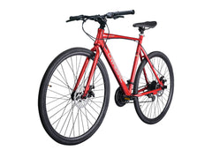 Cradiac Machine LITE 21 Speed Aluminium Alloy Hybrid Cycle 21 Geared Bicycle for Men with Rigid Fork & Dual Disc Brake Hybrid Bike | Ideal for 15+ Years, Unisex, Frame Size : 19.5 Inch, Metalic Red