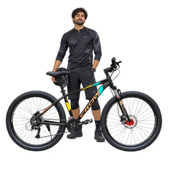 CROW - Legend X 21 Speed| 6061 Alloy Cycle 27.5T 21 Speed Gear Bicycle for Men with Front DARCTEK Lockout Suspension & Hydraulic Disc Brake Mountain Bike | Ideal for 15+ Years, Unisex